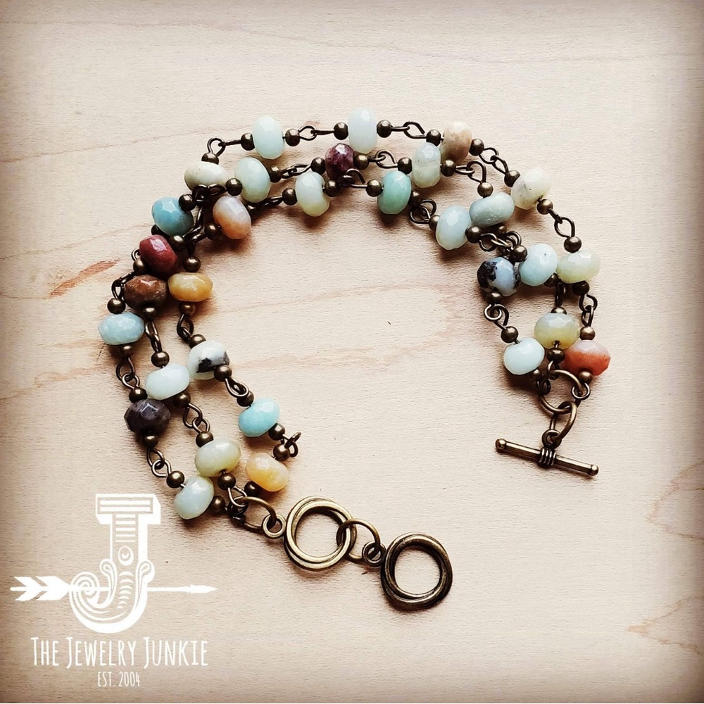 Amazonite Triple Strand Bracelet